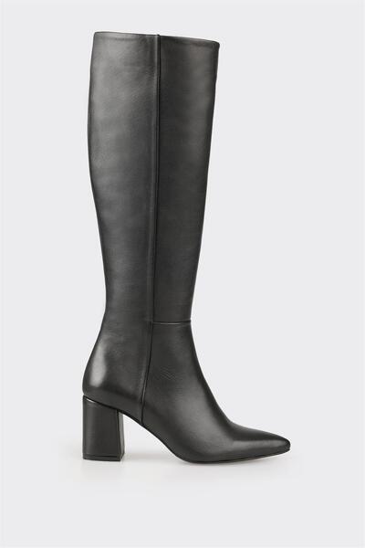 Elle Shoes Siyah Deri Kadın Çizme
