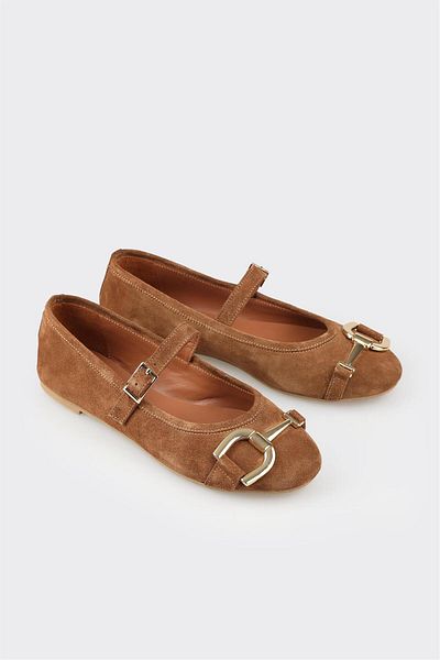 Elle Shoes Tan Leather Women's Casual Shoes