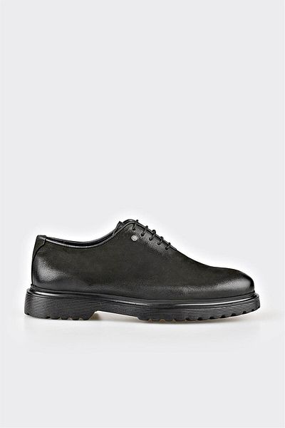 Elle Shoes حذاء كاجوال من الجلد الأسود للرجال