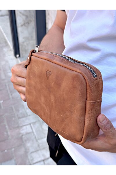 Fil Deri Genuine Leather Hand Grip Tape Zippered Wallet 1002