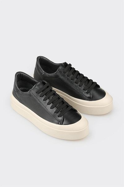 Elle Shoes Black Leather Women's Sports Shoes