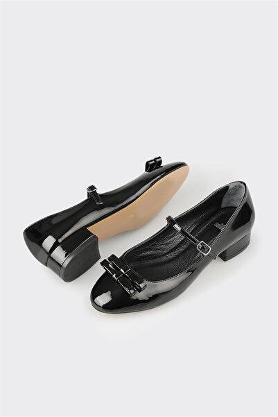 Elle Shoes Siyah Kadın Orta Topuk Ayakkabı