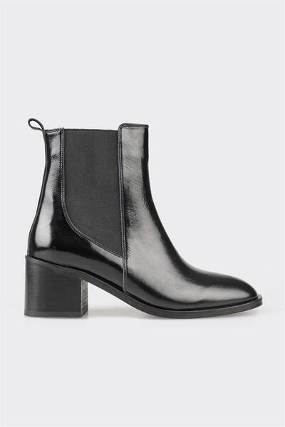 Elle Shoes Siyah Deri Kadın Klasik Bot