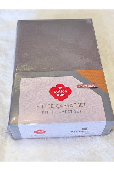 Cotton Box 100% Cotton Ranforce Single Fitted Sheet Set 120X200 cm Gray