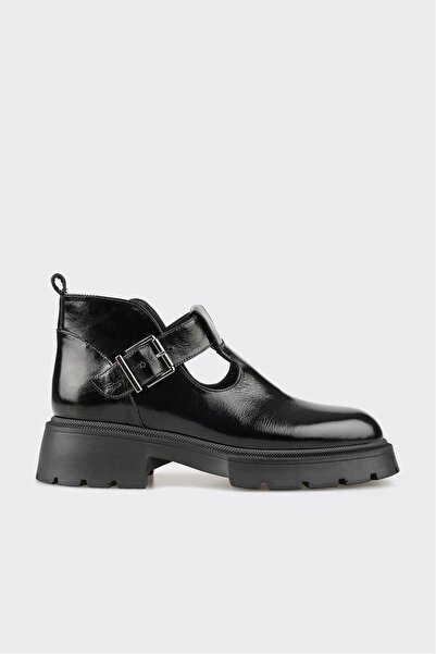 Elle Shoes Siyah Deri Kadın Günlük Bot