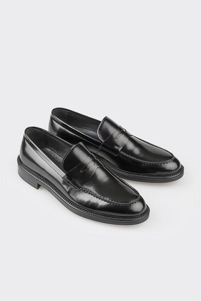 Elle Shoes Μαύρα Δερμάτινα Ανδρικά Κλασικά Παπούτσια