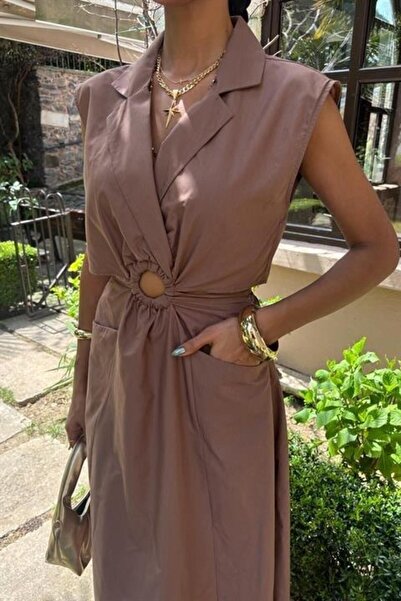 MODA ZERAFİNA Φόρεμα Midi με λεπτομέρεια Belly Ring 2896