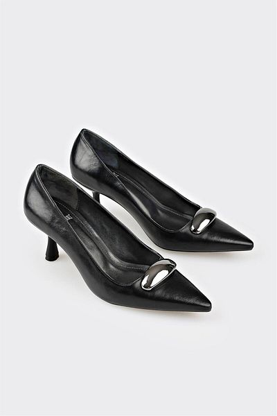 Elle Shoes Black Women's Mid Heel Shoes