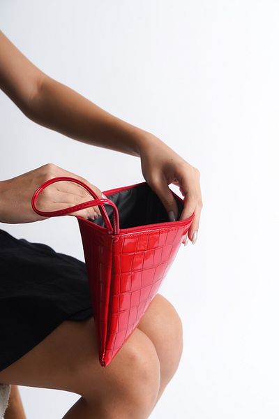 Capone Outfitters Red Crocodile Large Mini Bag - Paris