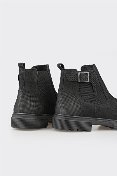 Elle Shoes Siyah Deri Erkek Günlük Bot