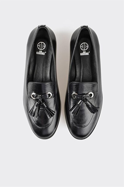 Elle Shoes Siyah Deri Kadın Günlük Ayakkabı