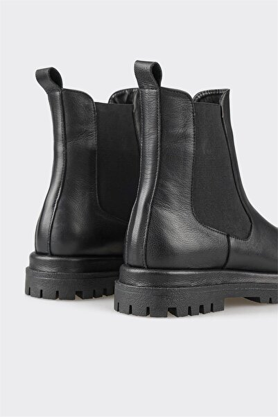 Elle Shoes Siyah Deri Kadın Günlük Bot