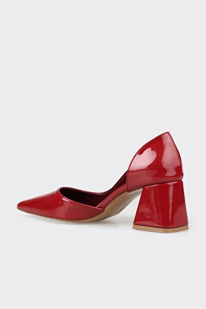 Elle Shoes Kırmızı Kadın Orta Topuk Ayakkabı
