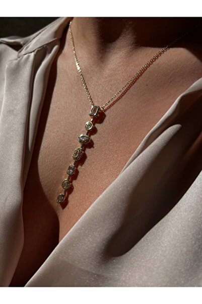 Lilac Jewelry قلادة ذهبية بسبع عناصر على شكل حرف Y