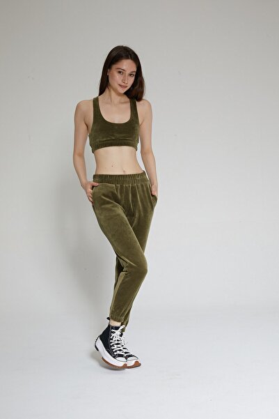 Chandraswear Khaki Women's Velvet Gathered Bra Bra - Velve