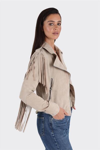 Elle Shoes Bej Deri Kadın Ceket