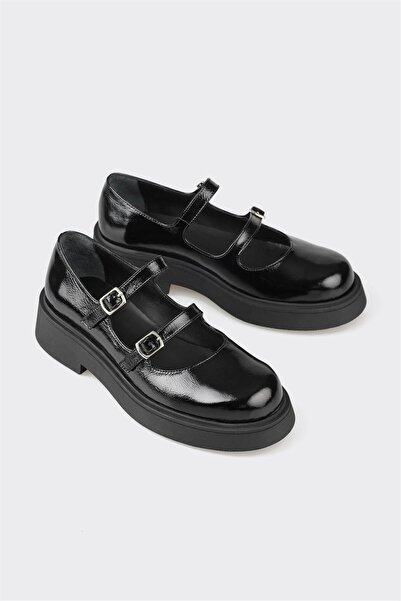 Elle Shoes Siyah Deri Kadın Günlük Ayakkabı
