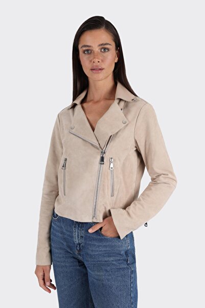 Elle Shoes Bej Deri Kadın Ceket