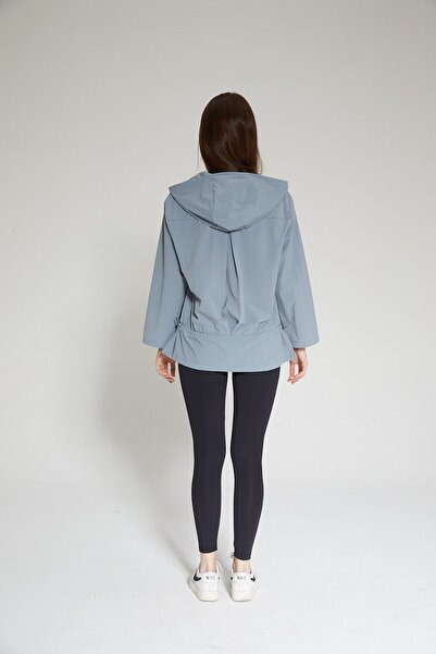 Chandraswear Women's Blue Zippered Hooded Raincoat - Gain