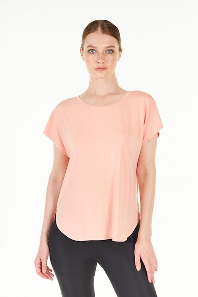 Chandraswear Comfortable Fit Modal T-shirt with Pink Slit Detail - Dora
