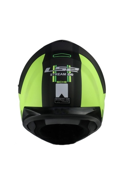 LS2 Stream Evo Sche Mat Siyah - Neon Sarı Kapalı Motosiklet Kaskı