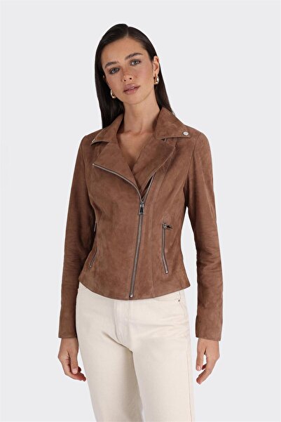 Elle Shoes Vizon Deri Kadın Ceket