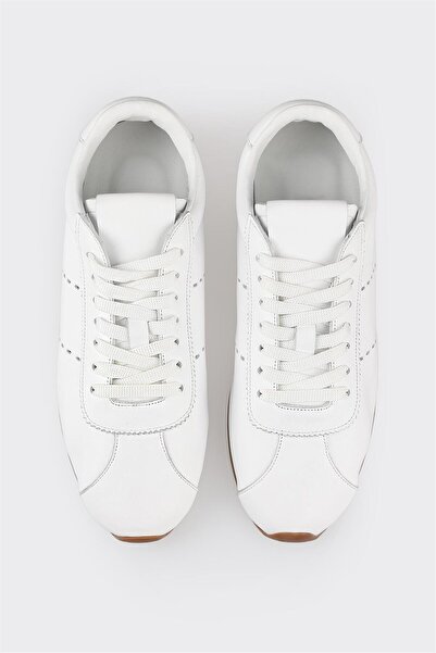 Elle Shoes White Leather Women's Sports Shoes