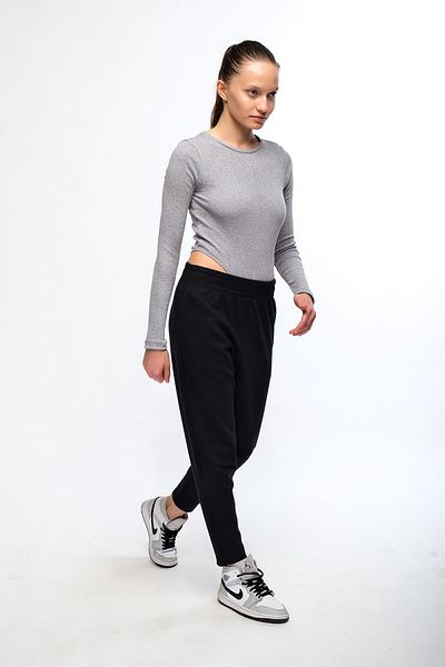 Chandraswear Black Women's Carrot Leg Sweatpants Carrot Fit Trousers - Bunny