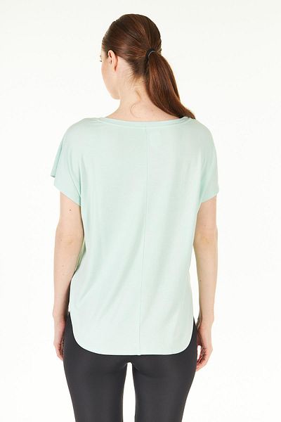 Chandraswear Green Slit Detailed Comfortable Fit Modal T-shirt - Dora