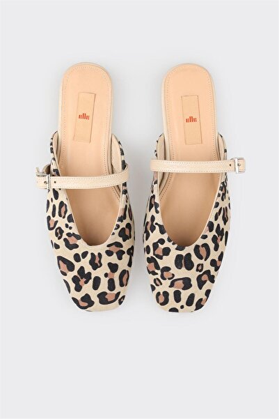 Elle Shoes Bej Deri Kadın Spor Terlik
