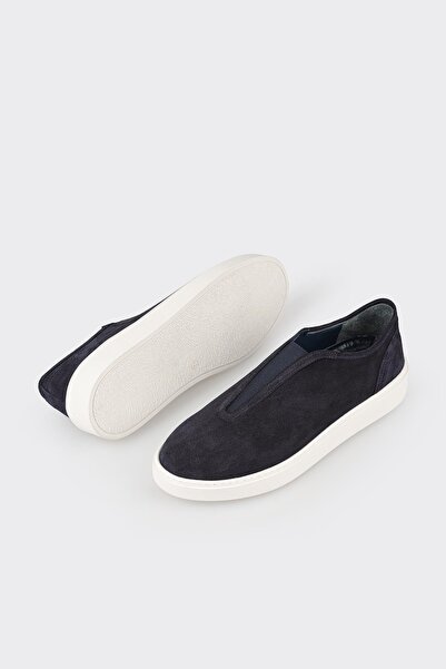 Elle Shoes Navy Blue Leather Men's Casual Shoes