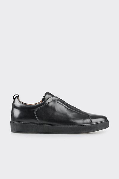 Elle Shoes Black Leather Men's Casual Shoes