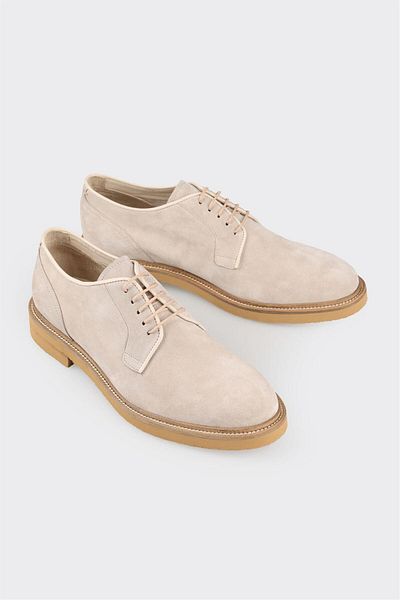 Elle Shoes Beige Leather Men's Casual Shoes