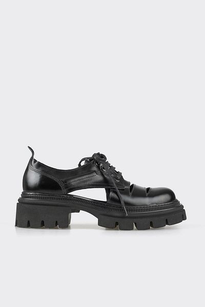 Elle Shoes Women's Black Leather Oxford