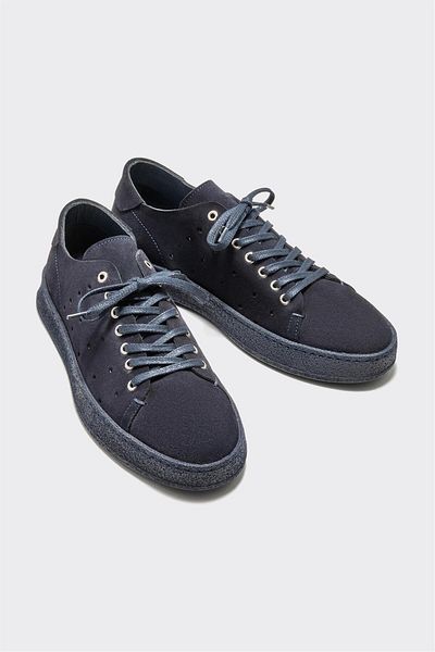 Elle Shoes Navy Blue Leather Men's Casual Shoes