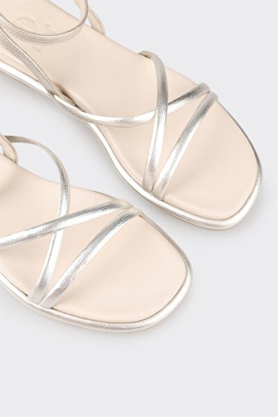 Elle Shoes Lame Leather Women's Flat Sandals