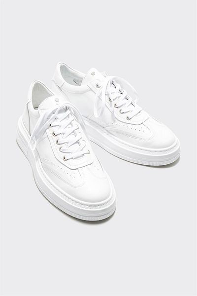 Elle Shoes أحذية رياضية جلدية بيضاء للرجال