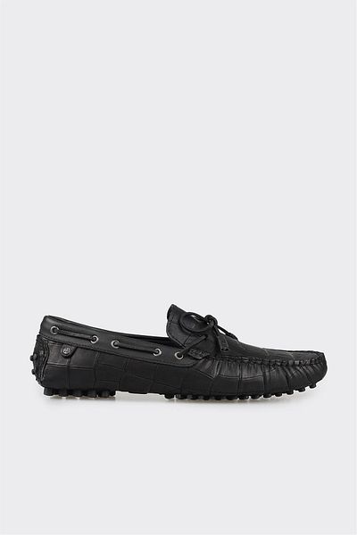 Elle Shoes Black Leather Men's Casual Shoes