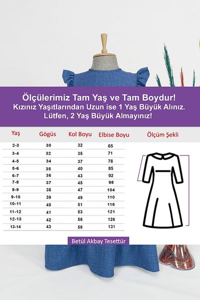 Betül Akbay Κοριτσίστικο λινό φόρεμα Hijab – Μακρύ ολόσωμο φόρεμα Asude Model