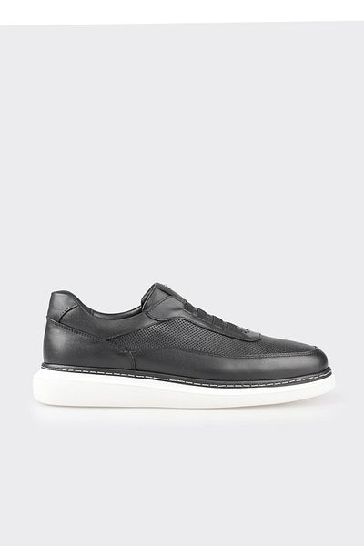 Elle Shoes Black Leather Men's Casual Shoes