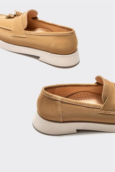 Elle Shoes Naturel Deri Kadın Loafer