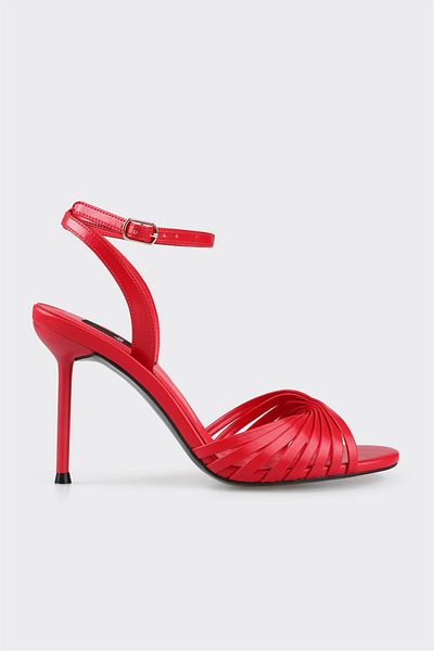 Elle Shoes Red Women's Heeled Sandals