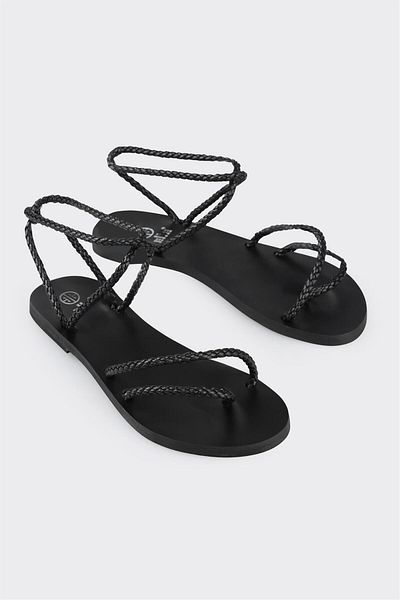 Elle Shoes Black Women's Flip Flops Sandals