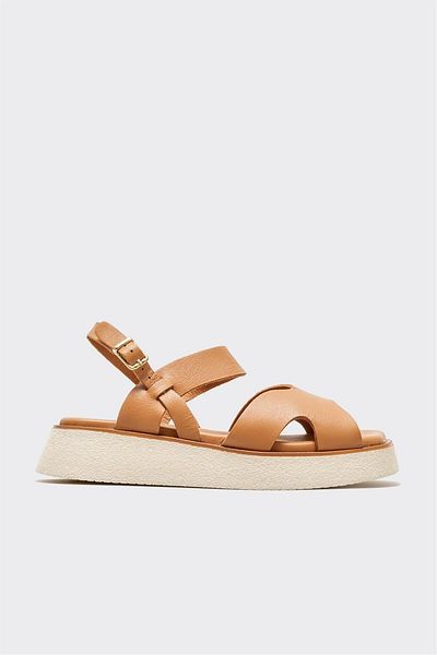 Elle Shoes Taba Leather Women's Sports Sandals