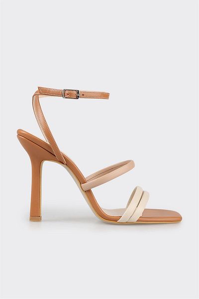 Elle Shoes Beige Women's Heeled Sandals