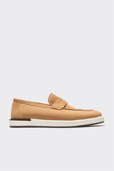 Elle Shoes Camel Leather Men's Loafer