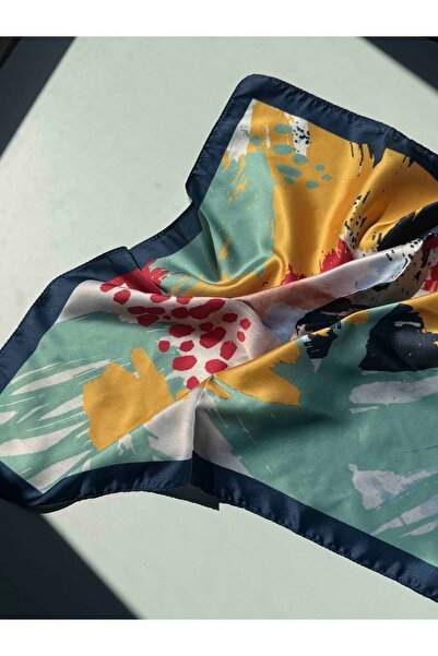 keisy Багатоколірна бандана-хустка з темно-синьою облямівкою