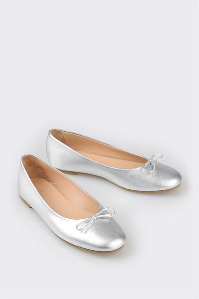 Elle Shoes Lame Leather Women's Ballerinas