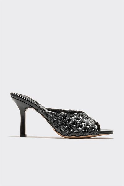 Elle Shoes Black Women's Heeled Slippers