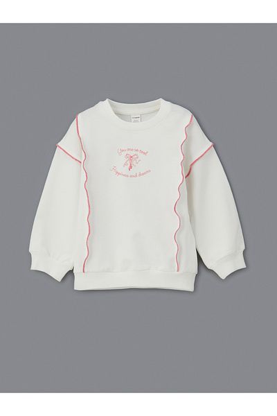 LC Waikiki Ribbon Detailed Girls Sweatshirt and Leggings 2-Piece